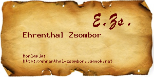 Ehrenthal Zsombor névjegykártya